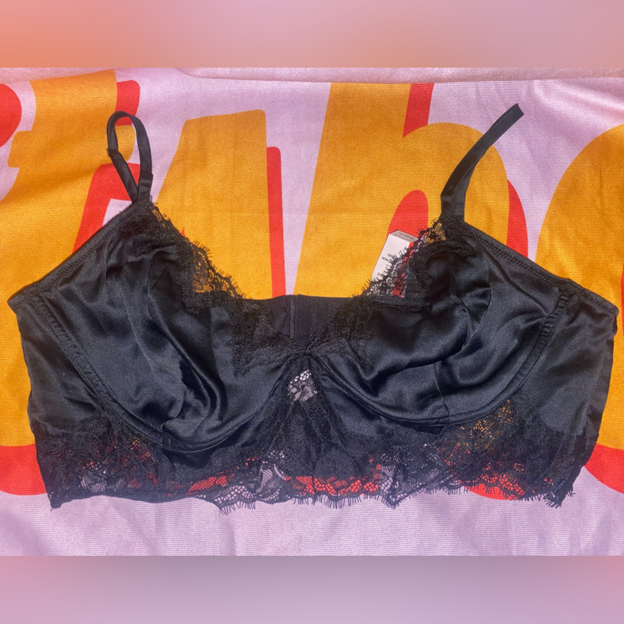 Victoria's Secret Black Lace Trim Bra
